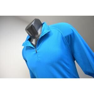 REI CO-OP Outdoos Athletic Jacket Blue 1/4‎ Zip Hiking Camping Mens Size Medium